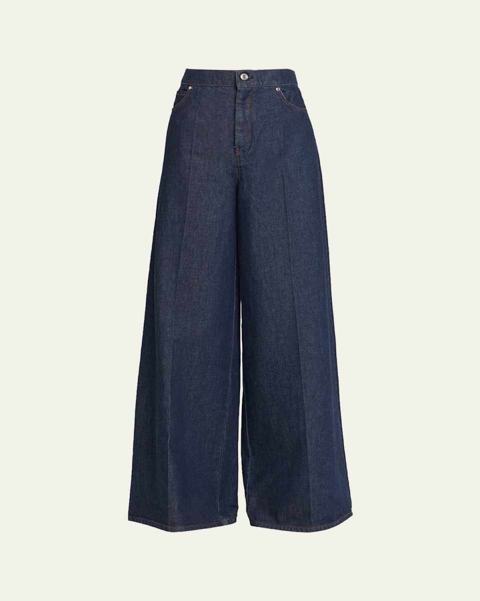 Carmine Wide-Leg Denim Trousers